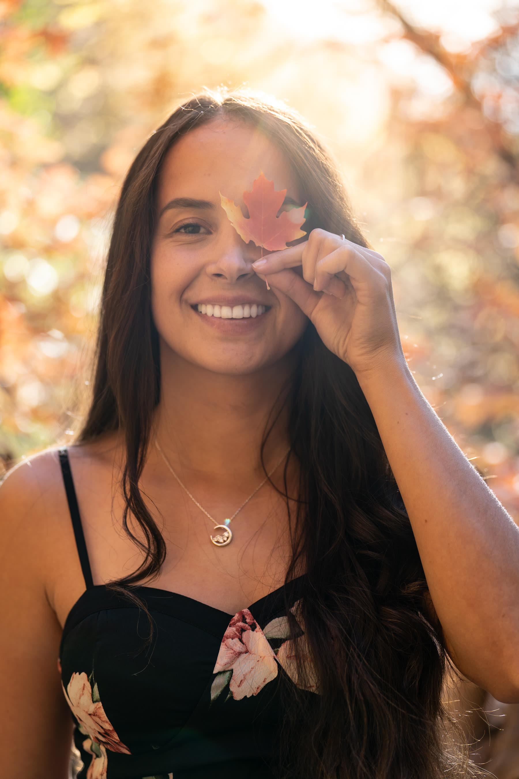 Portrait session, golden hour, autumn light